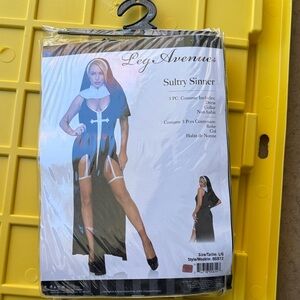 Leg Avenue Black and White Sultry Sinner Outfit